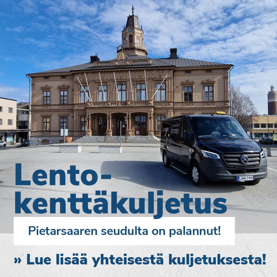 Lentokenttäkuljetus Pietarsaari 2025